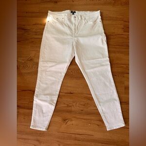 J Crew 9” toothpick White Denim